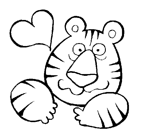 Desenho de Tigre louco de amor para Colorir