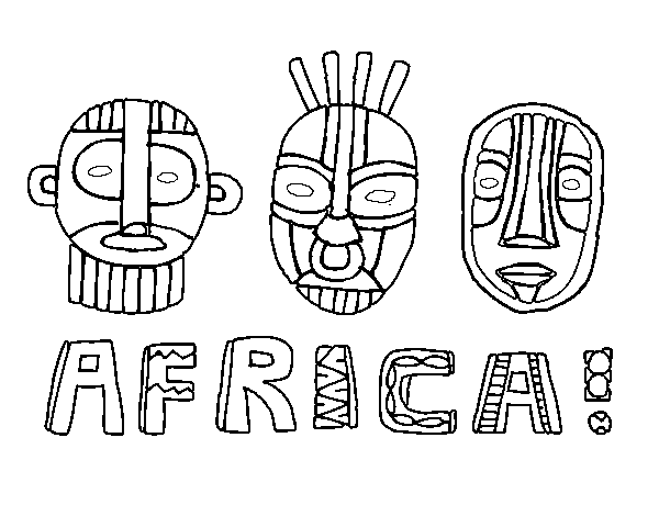 Desenho de Tribos da África para Colorir