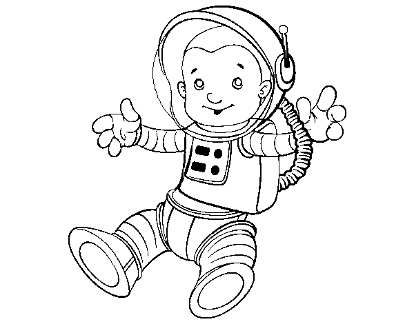 Desenho de Um astronauta no espaço para Colorir