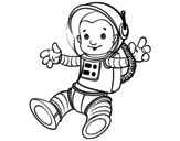 Desenho de Um astronauta no espaço para colorear