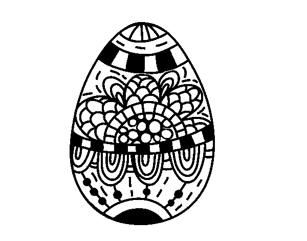 Desenho de Um ovo de páscoa floral para Colorir