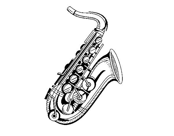 Desenho de Um saxofone para Colorir