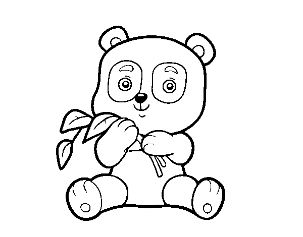 Desenho de Um urso panda para Colorir