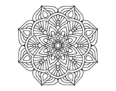Desenho de Uma mandala de flor oriental para colorear
