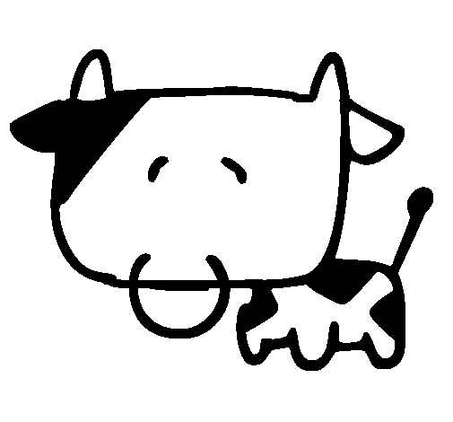 Desenho de Vaca cabeça quadrada para Colorir