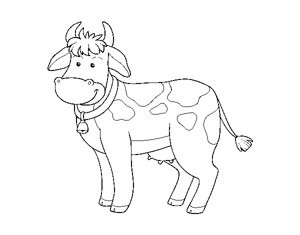 Desenho de Vaca de fazenda para Colorir