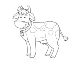 Desenho de Vaca de fazenda para colorear