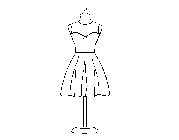 Desenho de Vestido sem alças para Colorir