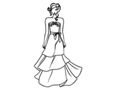 Desenho de Vestidos de casamento sem alças para colorear
