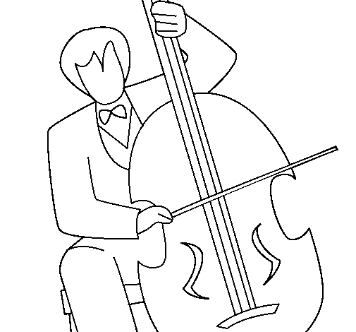 Desenho de Violoncelo para Colorir