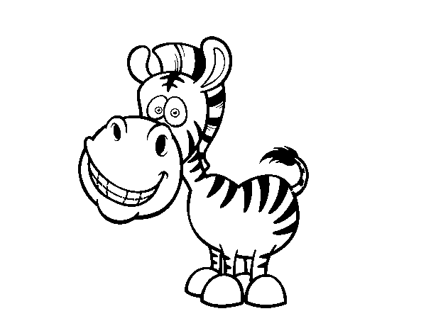Desenho de Zebra sorridente para Colorir